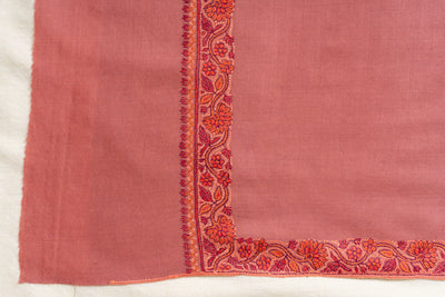 Rosewood Sozni Hand Embroidered Merino Wool Shawl
