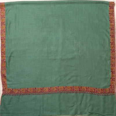 Olive Grove Sozni Hand Embroidered Merino Wool Shawl