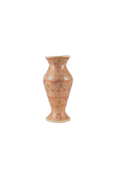 Blush Elegance Hand-Painted Paper Mache Vase