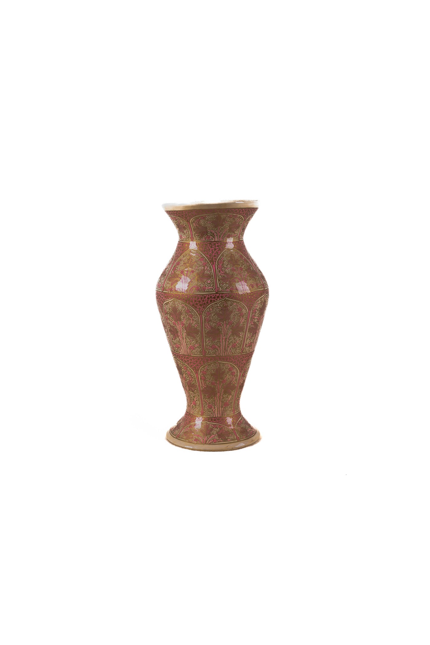 Blush Elegance Hand-Painted Paper Mache Vase