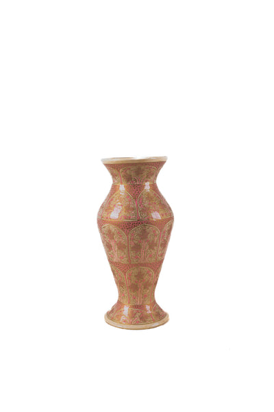 Blush Elegance Hand-Painted Paper Mache Vase