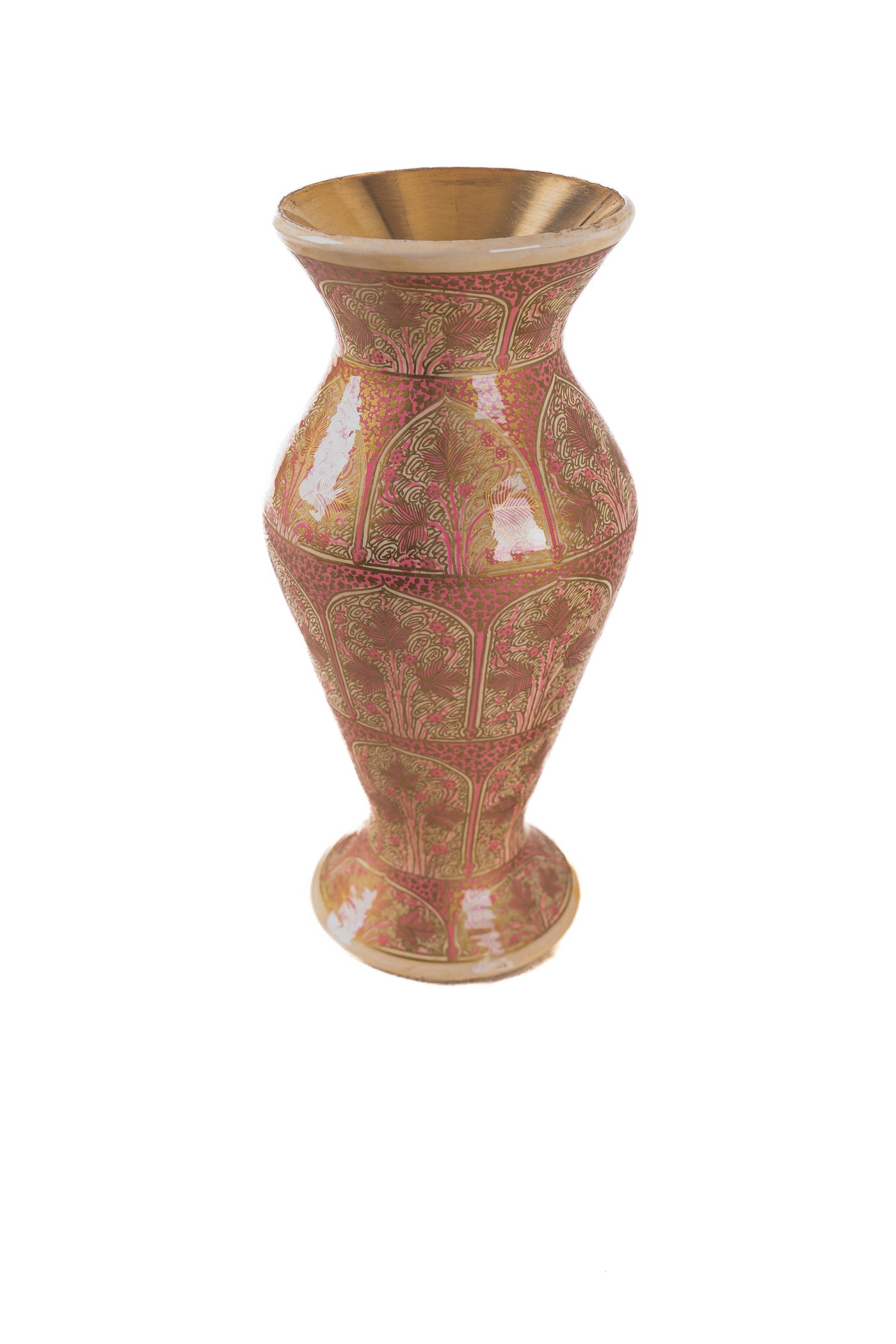 Blush Elegance Hand-Painted Paper Mache Vase