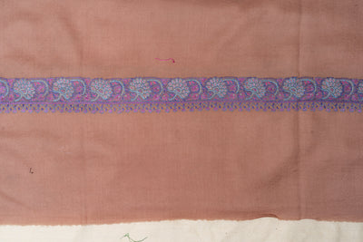 Chestnut Glow Sozni Hand Embroidered Merino Wool Shawl