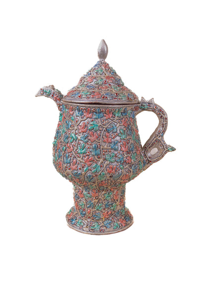 Verdant Charm Hand-Crafted & Hand Painted Teapot