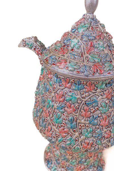 Verdant Charm Hand-Crafted & Hand Painted Teapot