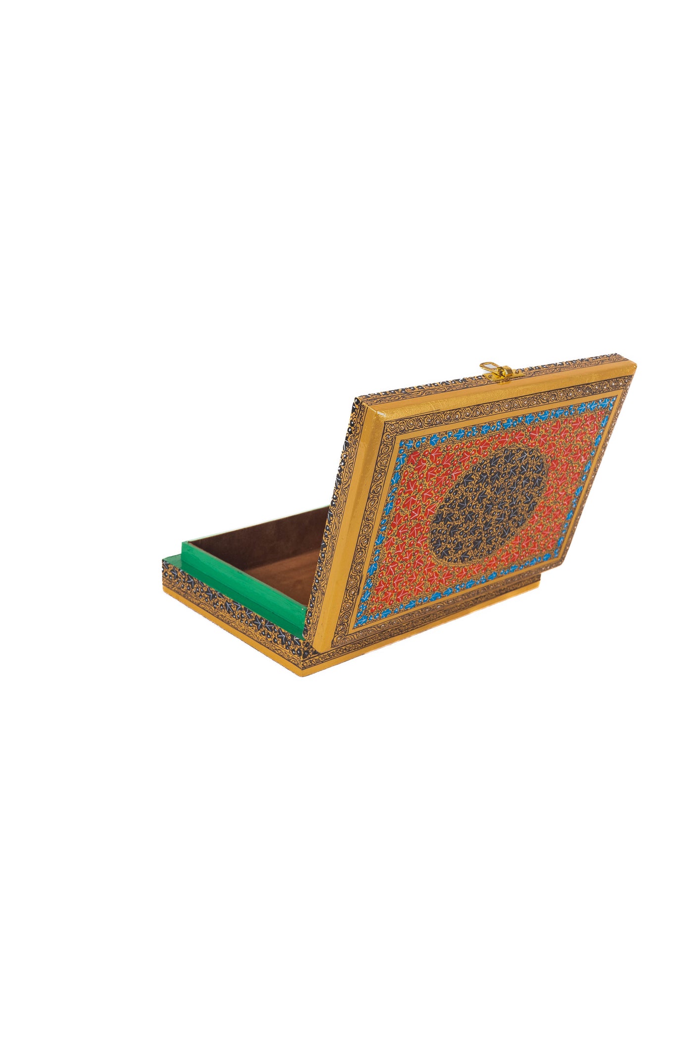 Regal Red Grandeur Hand-Crafted Paper Mache Storage Box