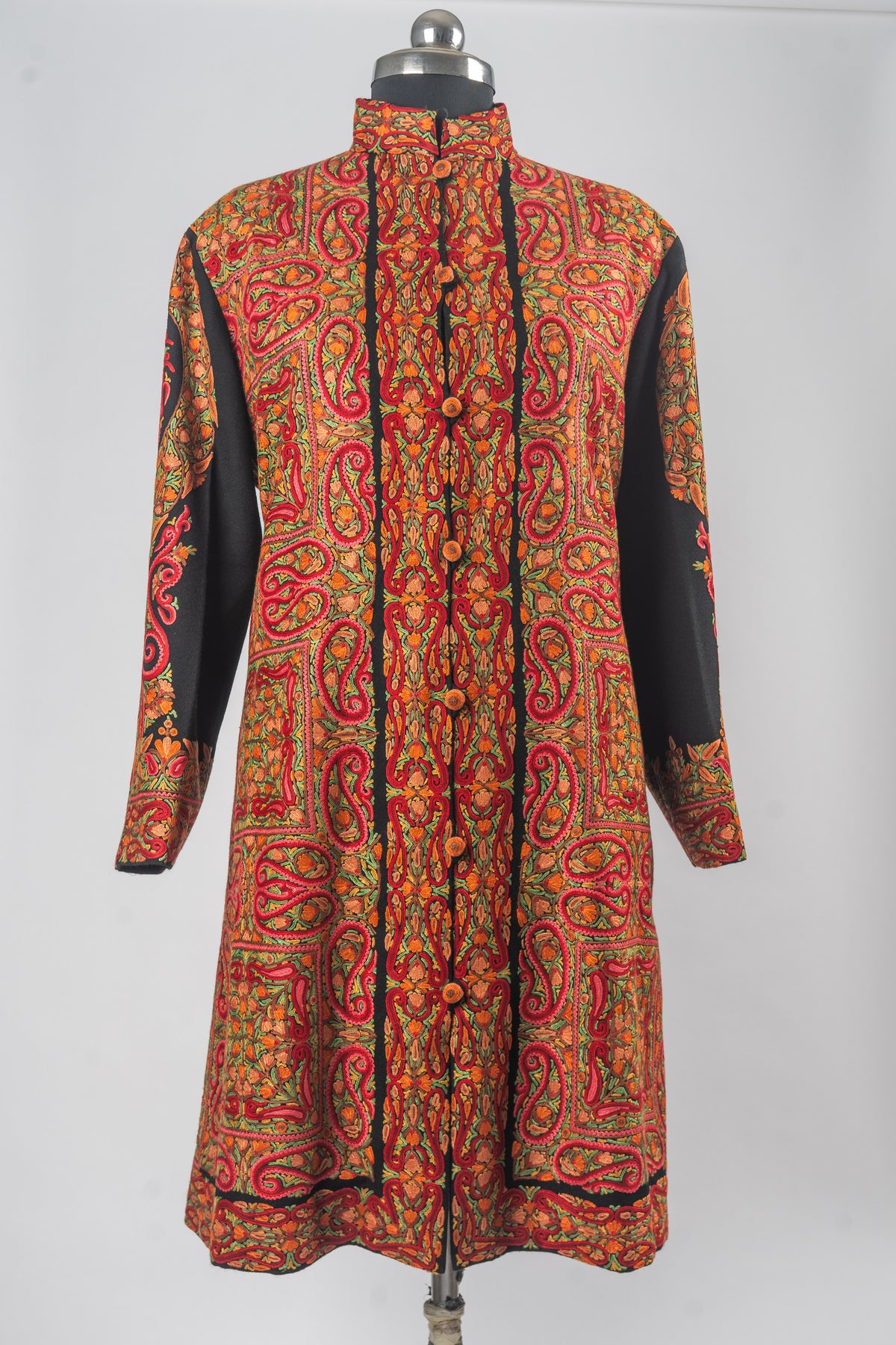 Radiant Kashmiri Charm: Merino Wool Jacket| Hand Aari Embroidery