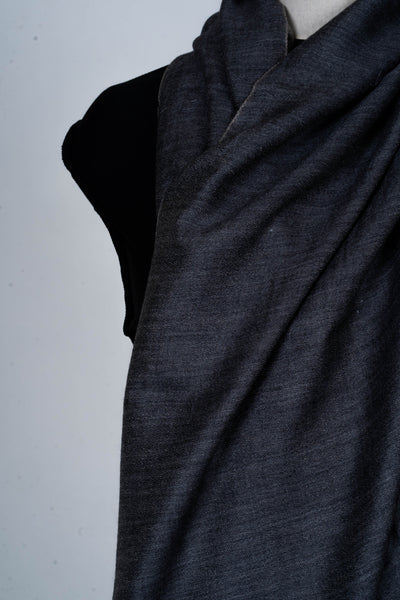 Charcoal Sophistication: Plain Merino Wool Scarf in Deep Gray