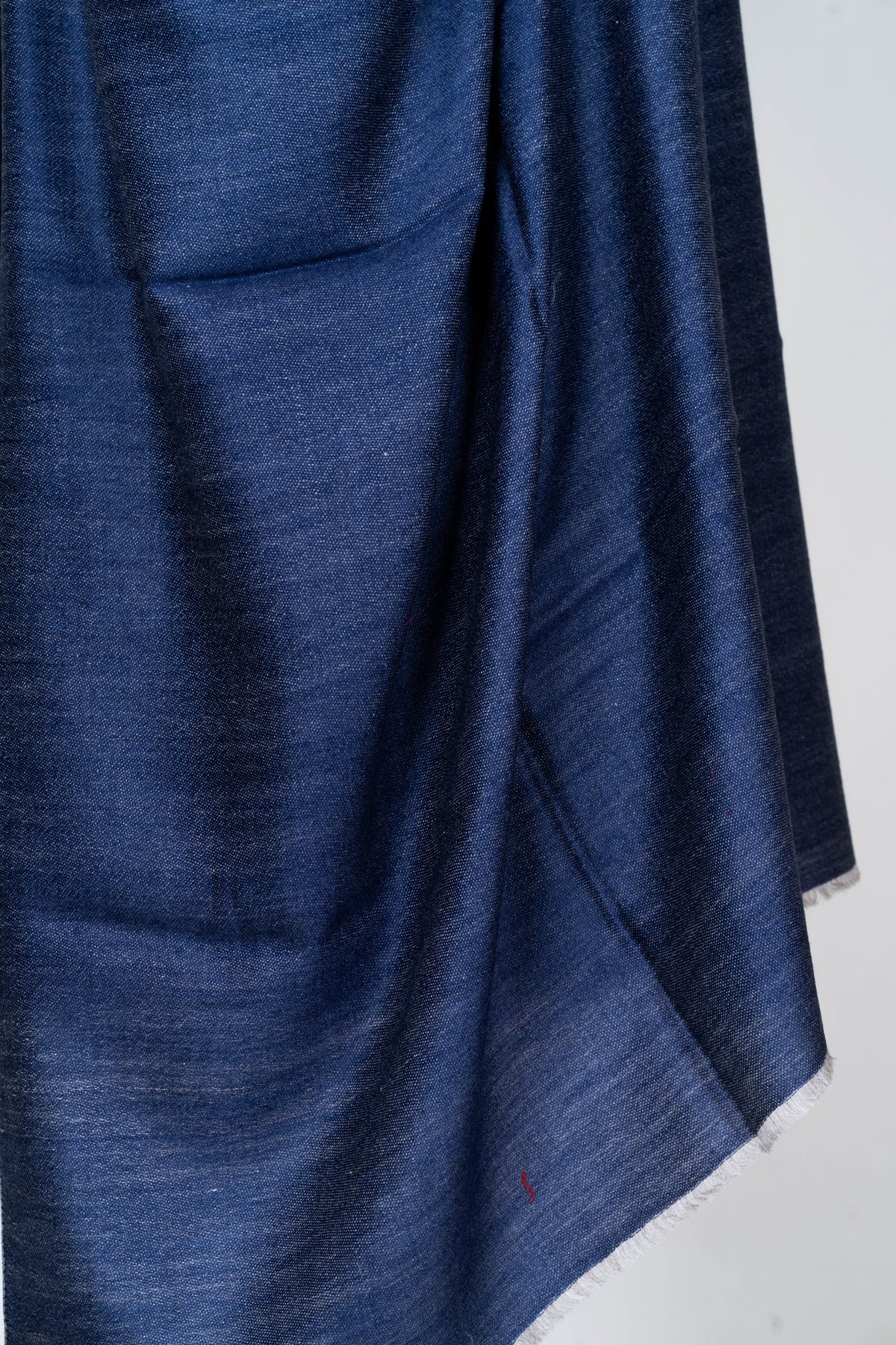 Midnight Glow: Reversible Merino Wool Stole in Navy and Gray