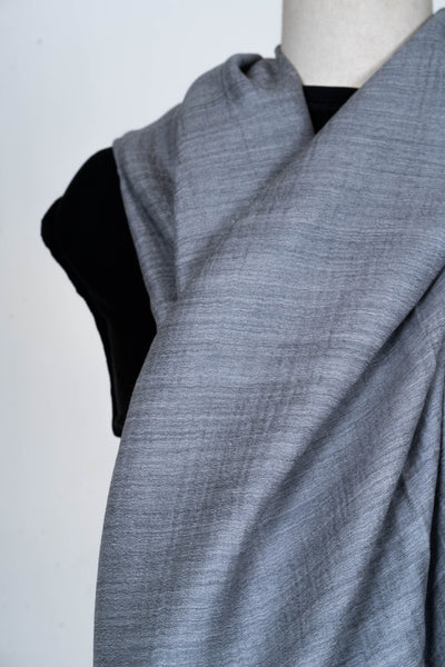 Midnight Glow: Reversible Merino Wool Scarf in Navy and Gray