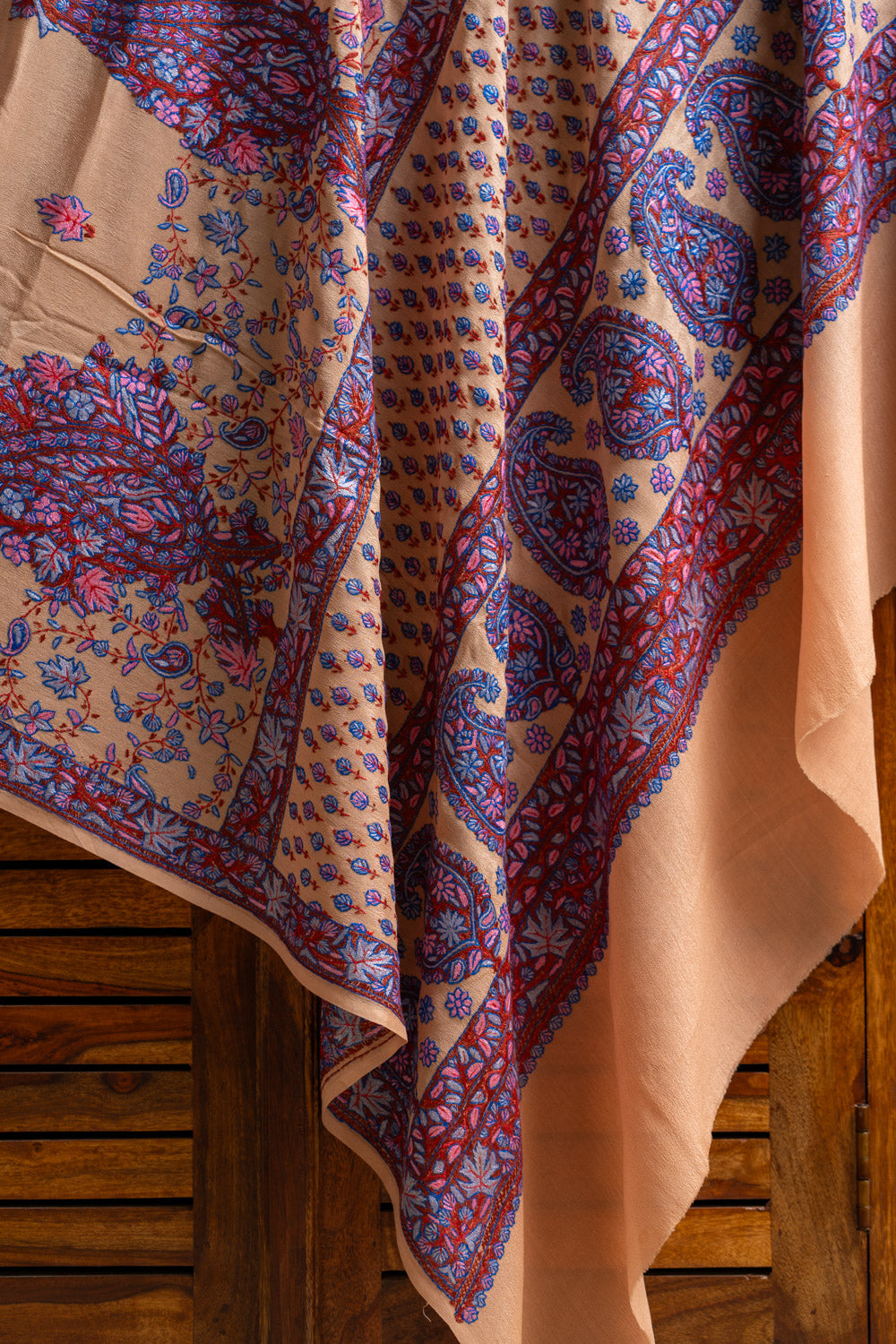 Peach Delight Pure Crepe Saree with Sozni Hand Embroidery