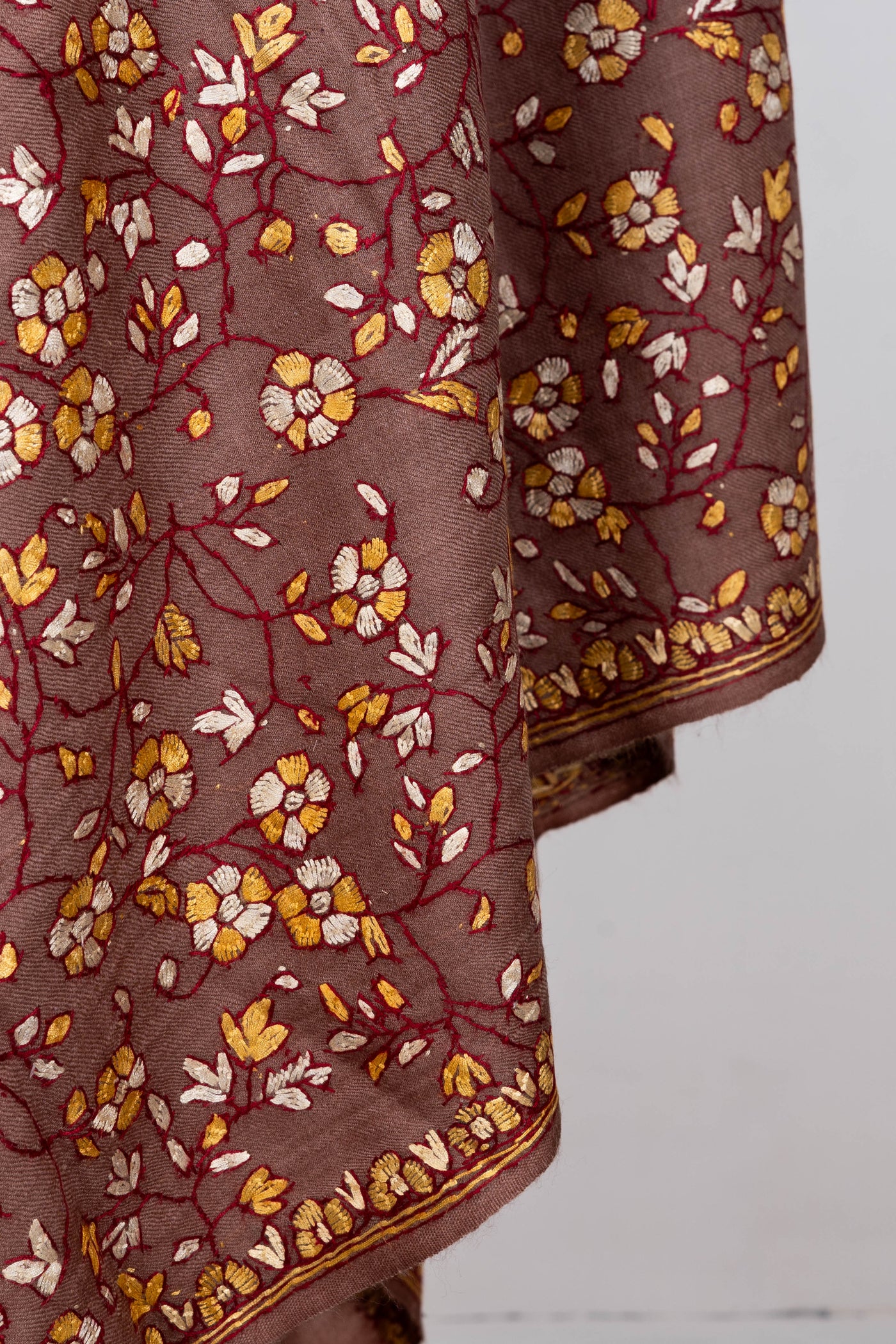 Chashm-e-Gul – Merino Wool Shawl with Hand-Embroidered Sozni Elegance