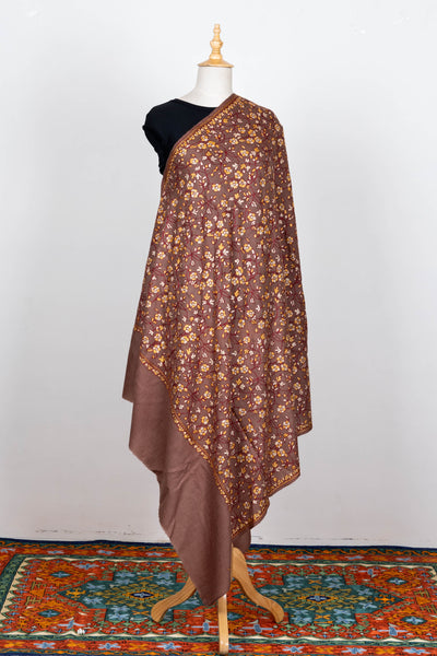 Chashm-e-Gul – Merino Wool Shawl with Hand-Embroidered Sozni Elegance