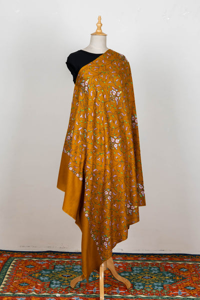 Sunehri Baagh – Merino Wool Shawl with Sozni Hand Embroidery