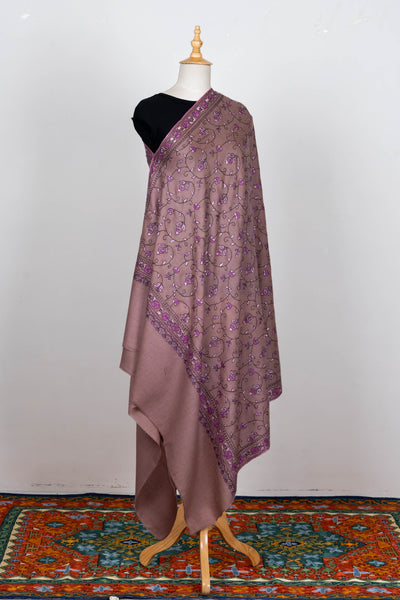 Fiza-e-Gul – Sozni Hand-Embroidered Merino Wool Shawl