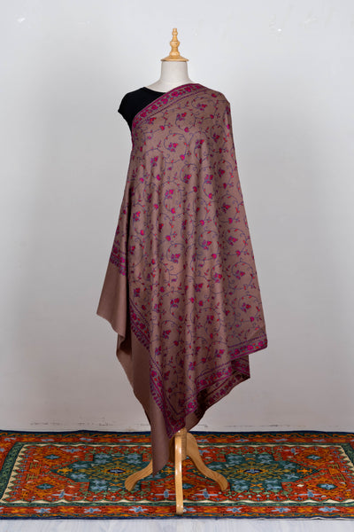 Rang-e-Gul – Sozni Hand-Embroidered Merino Wool Shawl