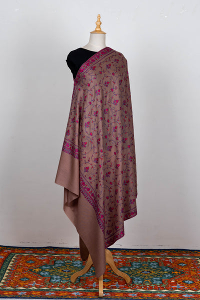 Rang-e-Gul – Sozni Hand-Embroidered Merino Wool Shawl