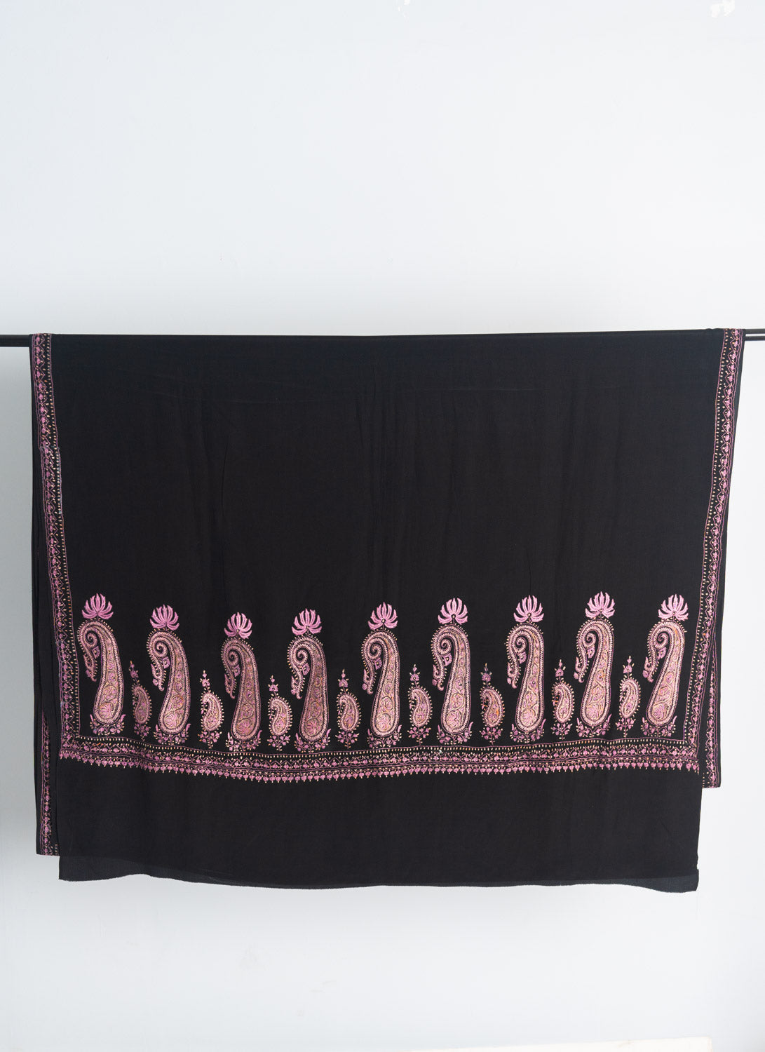 Classic Black Pure Crepe Saree with Sozni Hand Embroidery