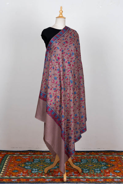 Baagh-e-Naz – Hand-Embroidered Sozni Shawl in Merino Wool