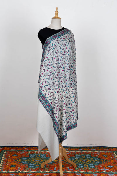 Chandni Gul – Merino Wool Shawl with Sozni Hand Embroidery