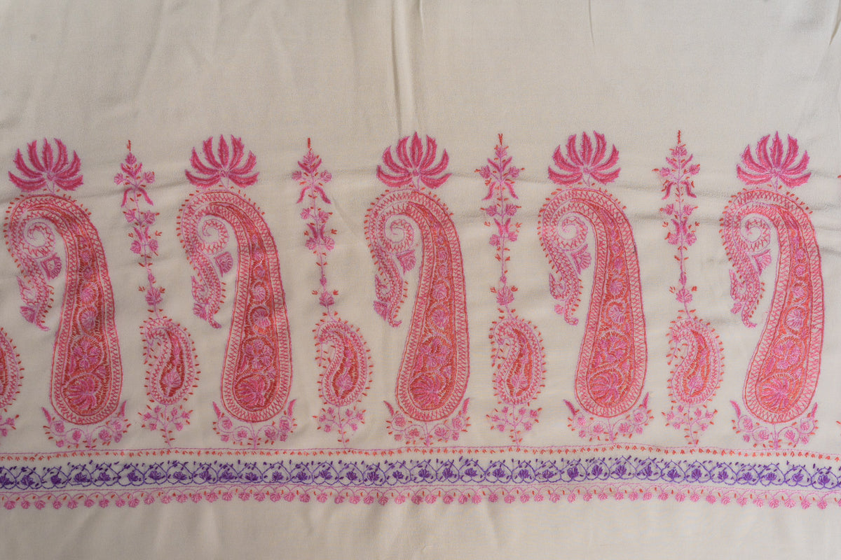 Delicate Pink Pure Crepe Saree with Sozni Hand Embroidery