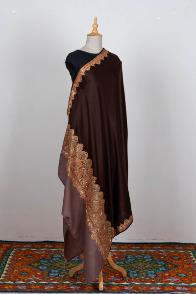 Shahi Nazakat – Merino Wool Shawl with Tilla Embroidery