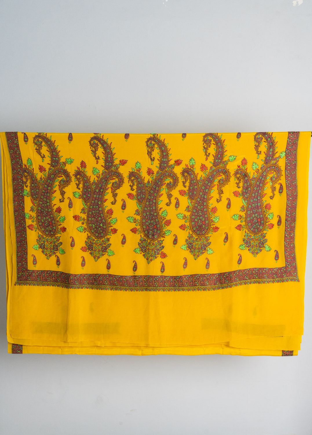 Radiant Yellow Pure Crepe Saree with Sozni Hand Embroidery