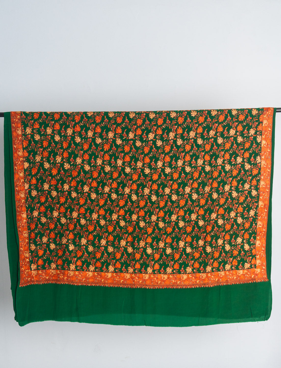 Enchanting Green Pure Crepe Saree with Sozni Hand Embroidery
