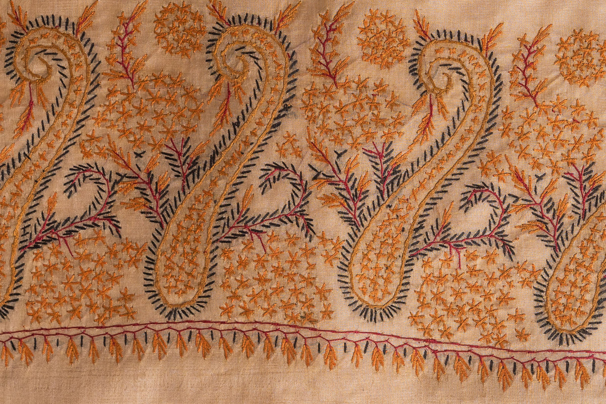 Ivory Elegance Tabby Silk Saree with Sozni Hand Embroidery