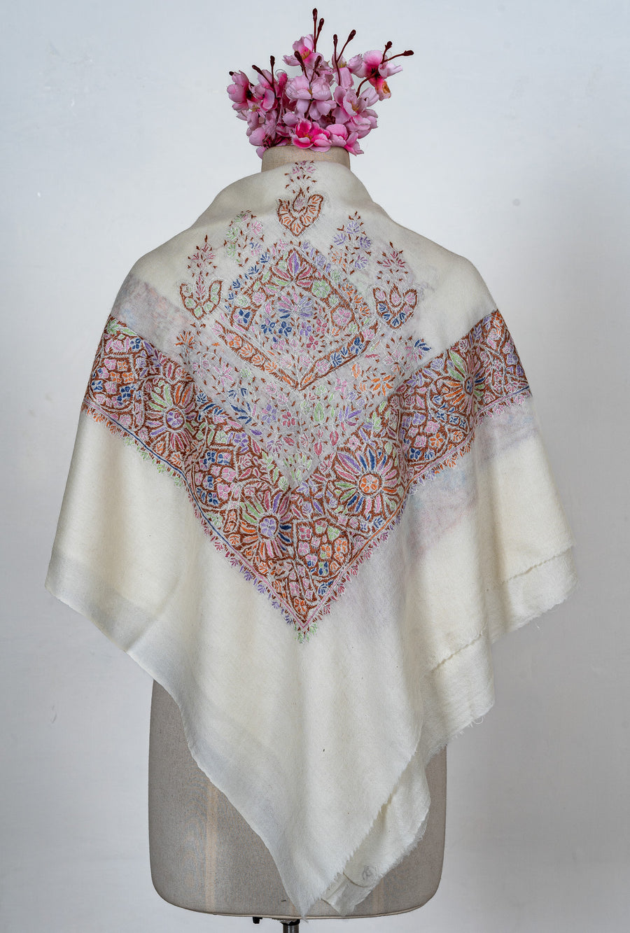 Meadow Prism Rumal — 58" Sozni Hand Embroidered