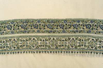 Ivory Elegance: Kashmiri Hand Embroidered Shawl