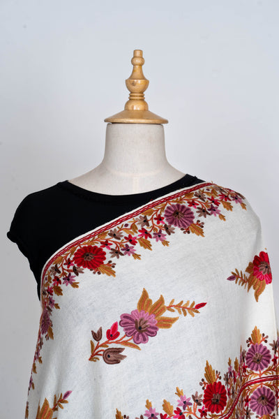 Gulshan-e-Itr – Hand Aari Embroidered Merino Wool Scarf