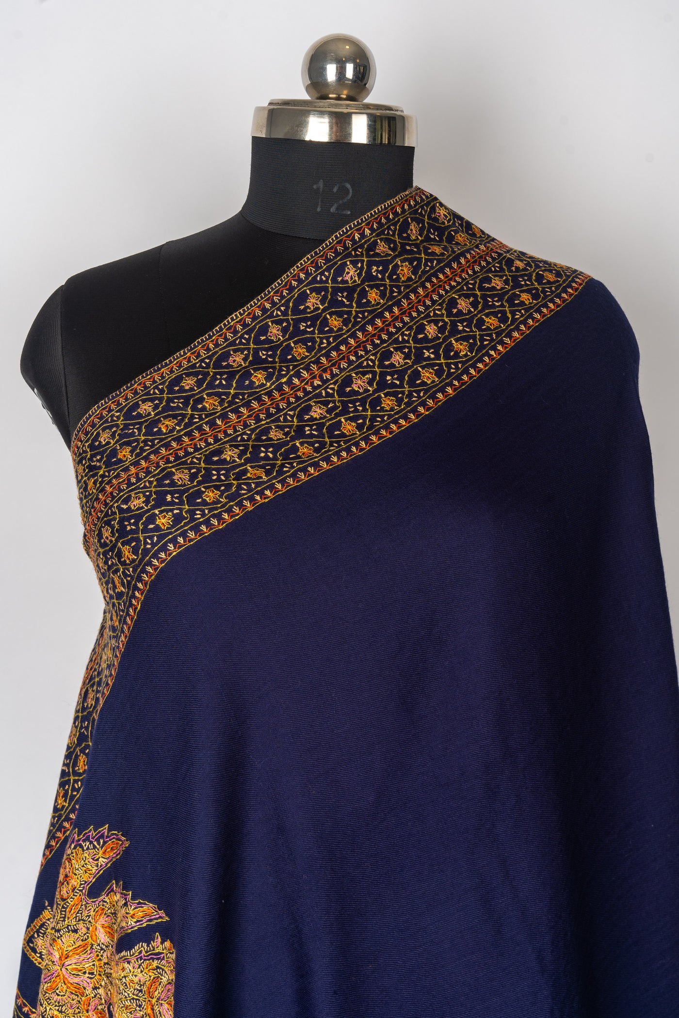 Moonlit Elegance: Kashmiri Hand Embroidered Shawl