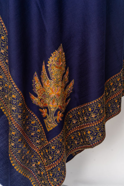 Moonlit Elegance: Kashmiri Hand Embroidered Shawl