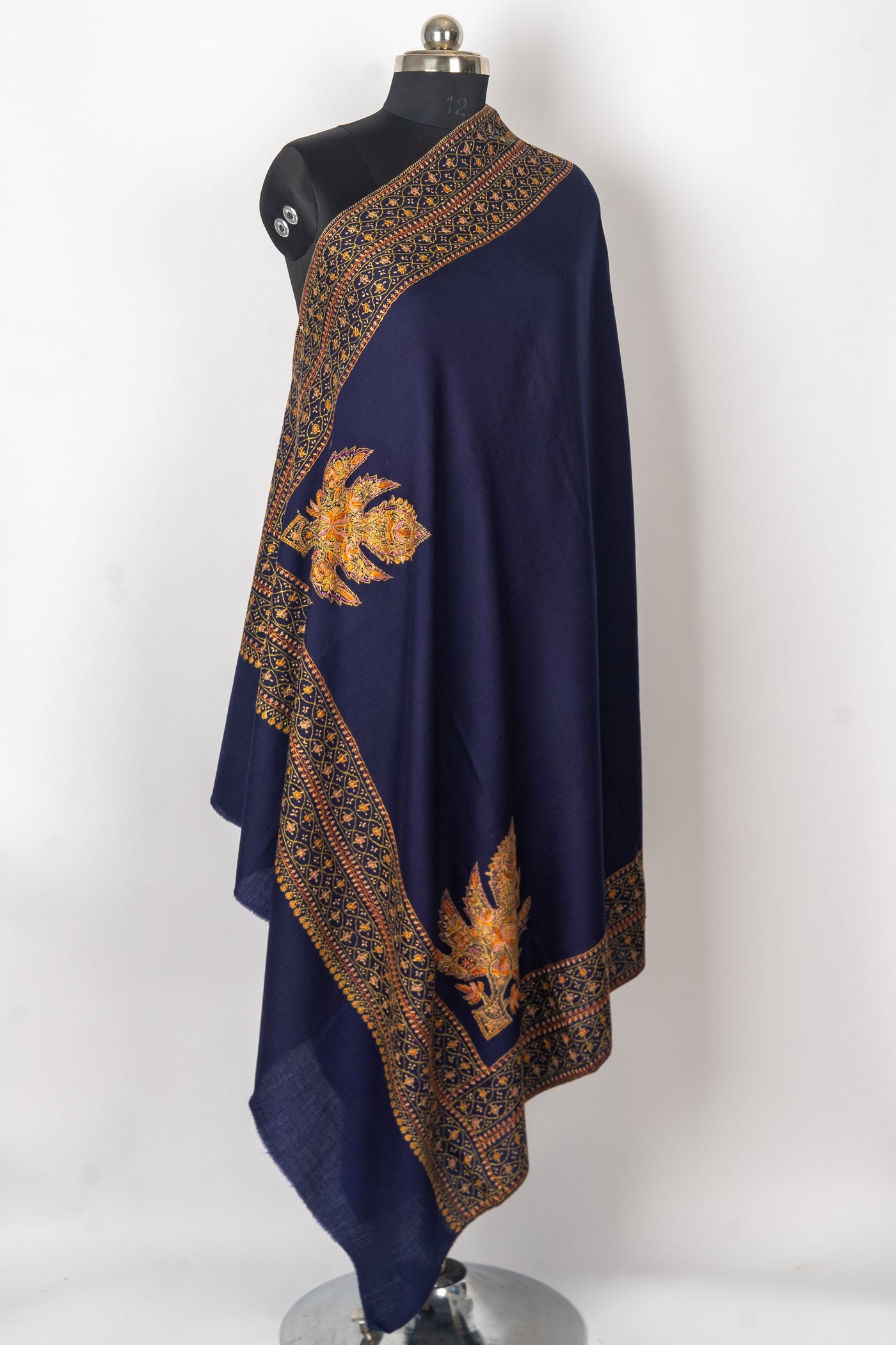 Moonlit Elegance: Kashmiri Hand Embroidered Shawl