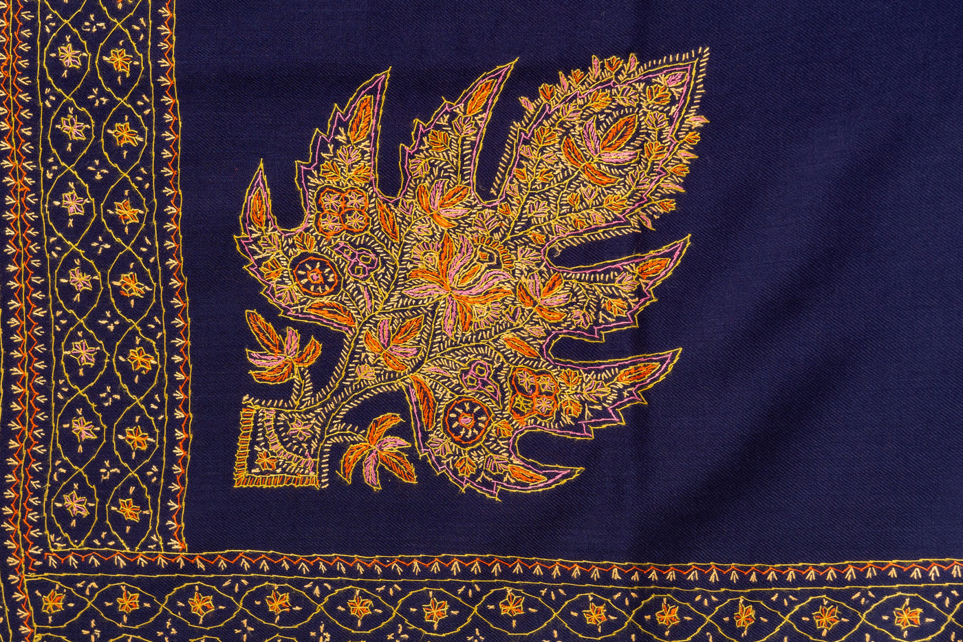 Moonlit Elegance: Kashmiri Hand Embroidered Shawl