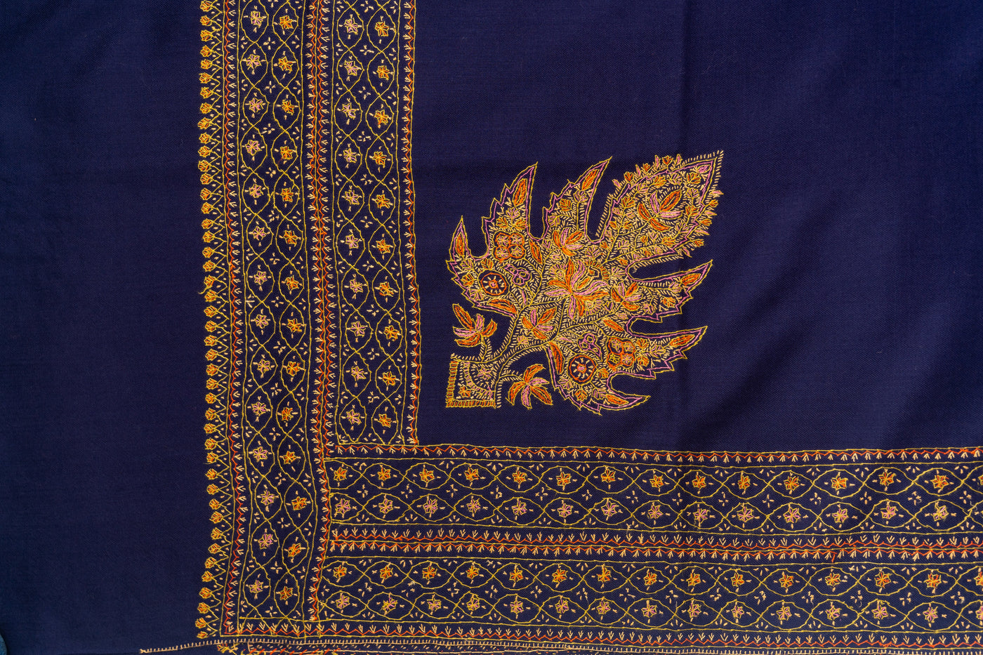 Moonlit Elegance: Kashmiri Hand Embroidered Shawl