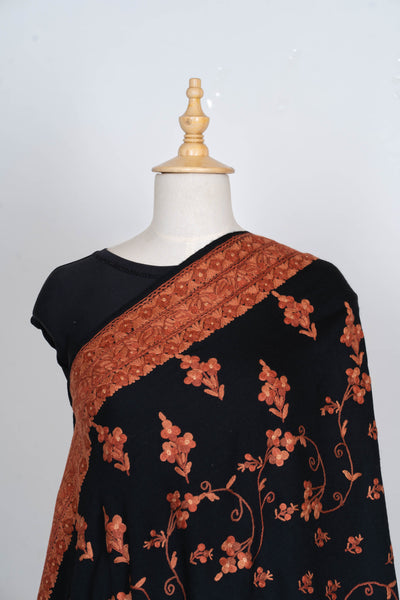 Shabnam-e-Zar – Merino Wool Scarf with Hand Aari Embroidery