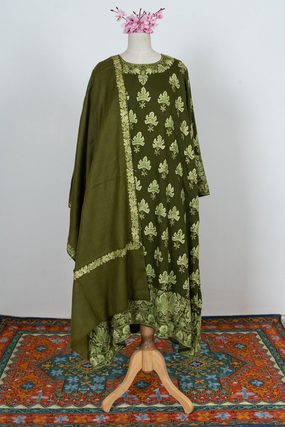 Olive Grove Aari Embroidered Abaya