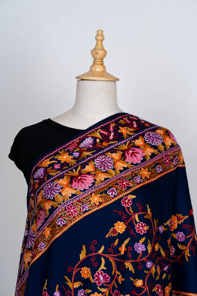 Neel Kamal – Hand Aari Embroidered Merino Wool Scarf