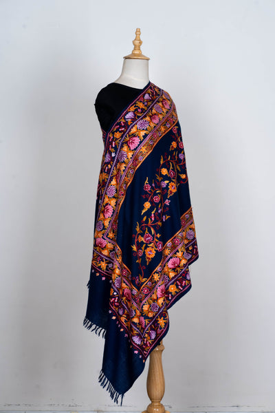 Neel Kamal – Hand Aari Embroidered Merino Wool Scarf