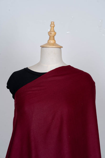 Crimson Elegance: Plain Merino Wool Shawl for Timeless Grace