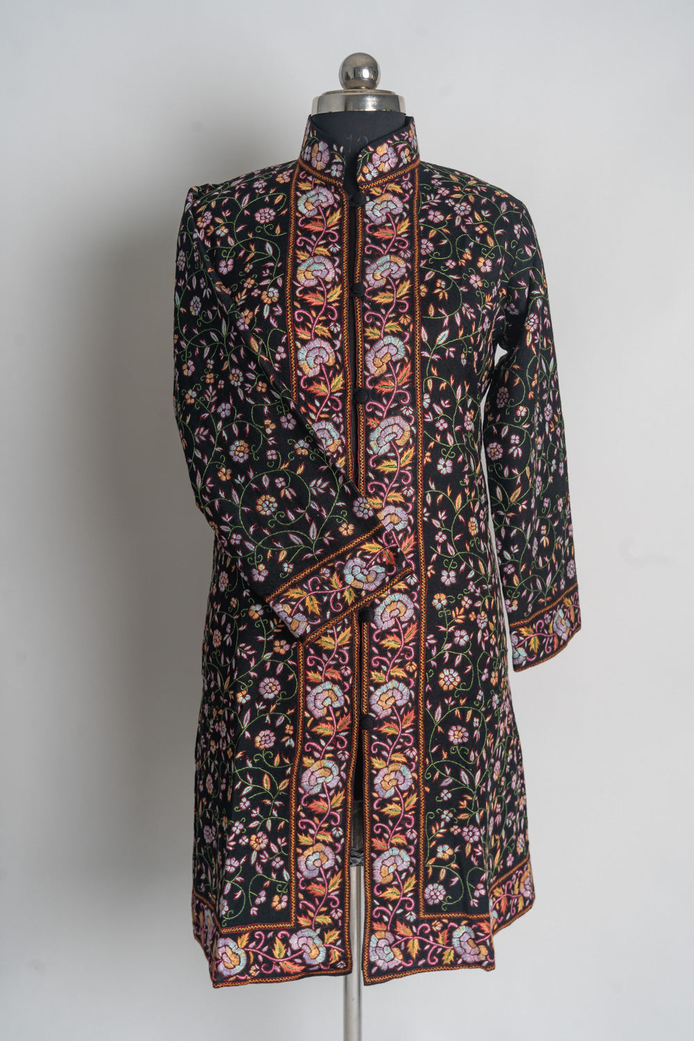 Handcrafted Midnight Garden Kashmiri Embroidered Jacket