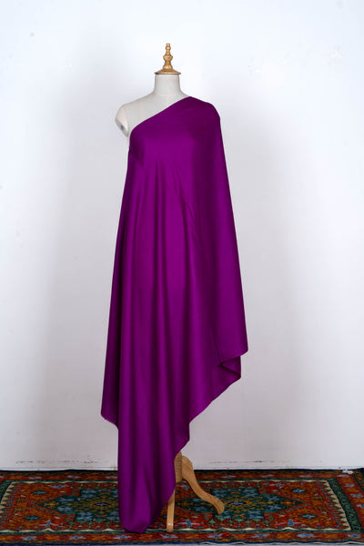 Imperial Plum: A Plain Merino Wool Shawl of Regal Sophistication