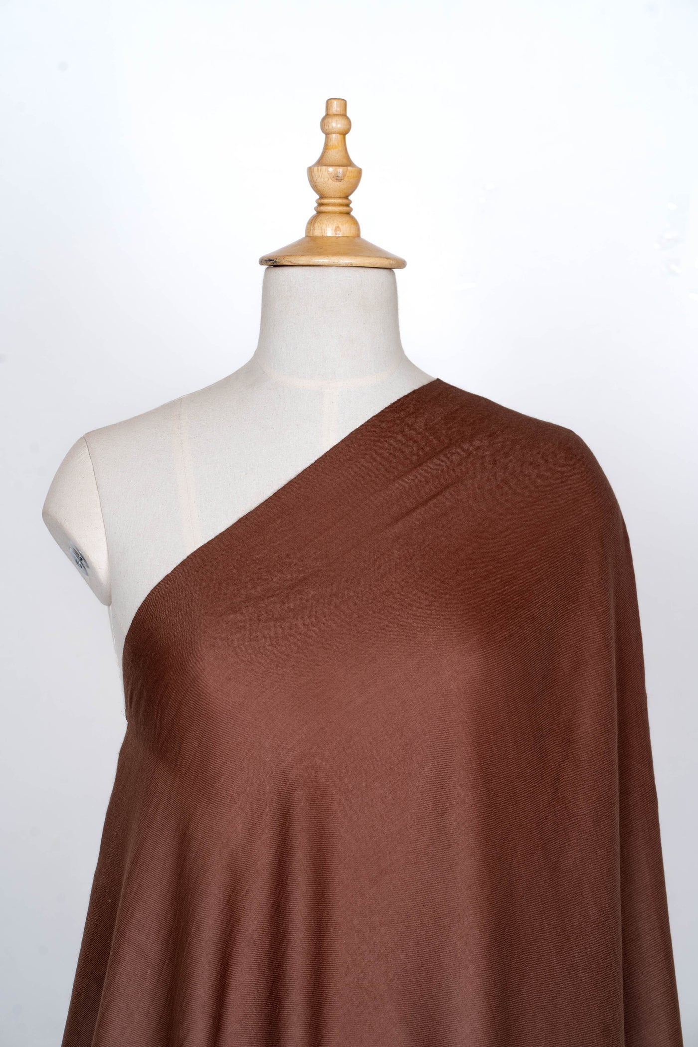 Earthy Mocha: Plain Merino Wool Shawl in Warm Brown