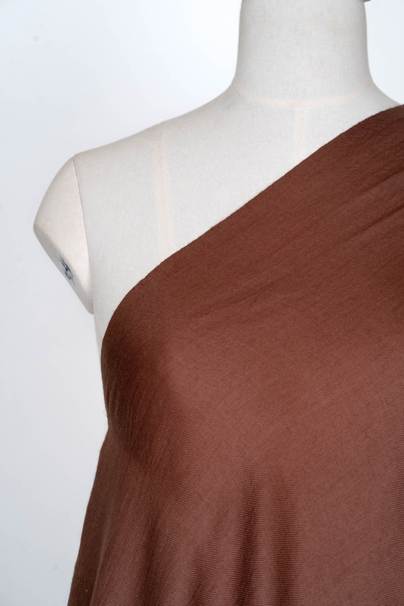 Earthy Mocha: Plain Merino Wool Shawl in Warm Brown