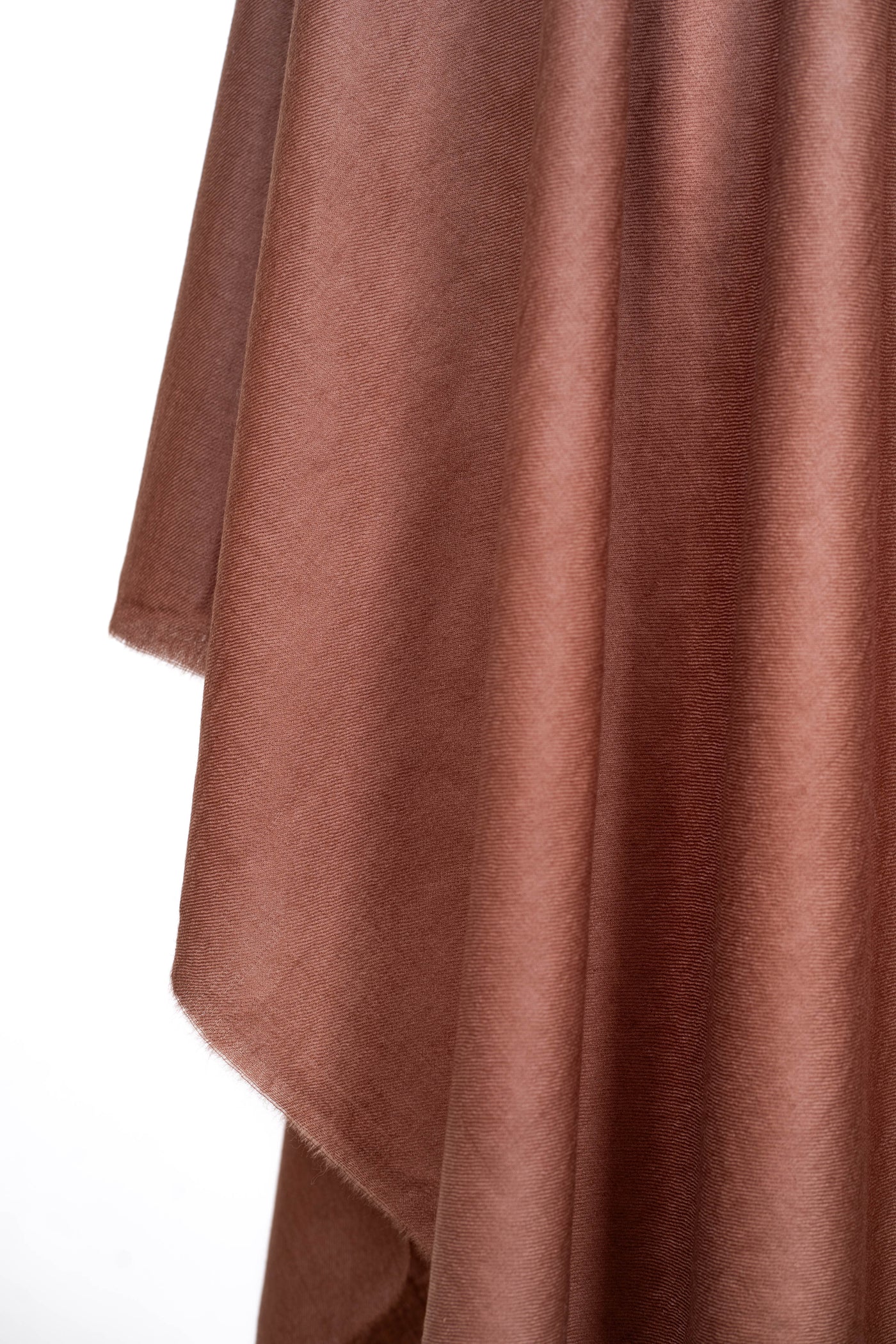 Earthy Mocha: Plain Merino Wool Shawl in Warm Brown