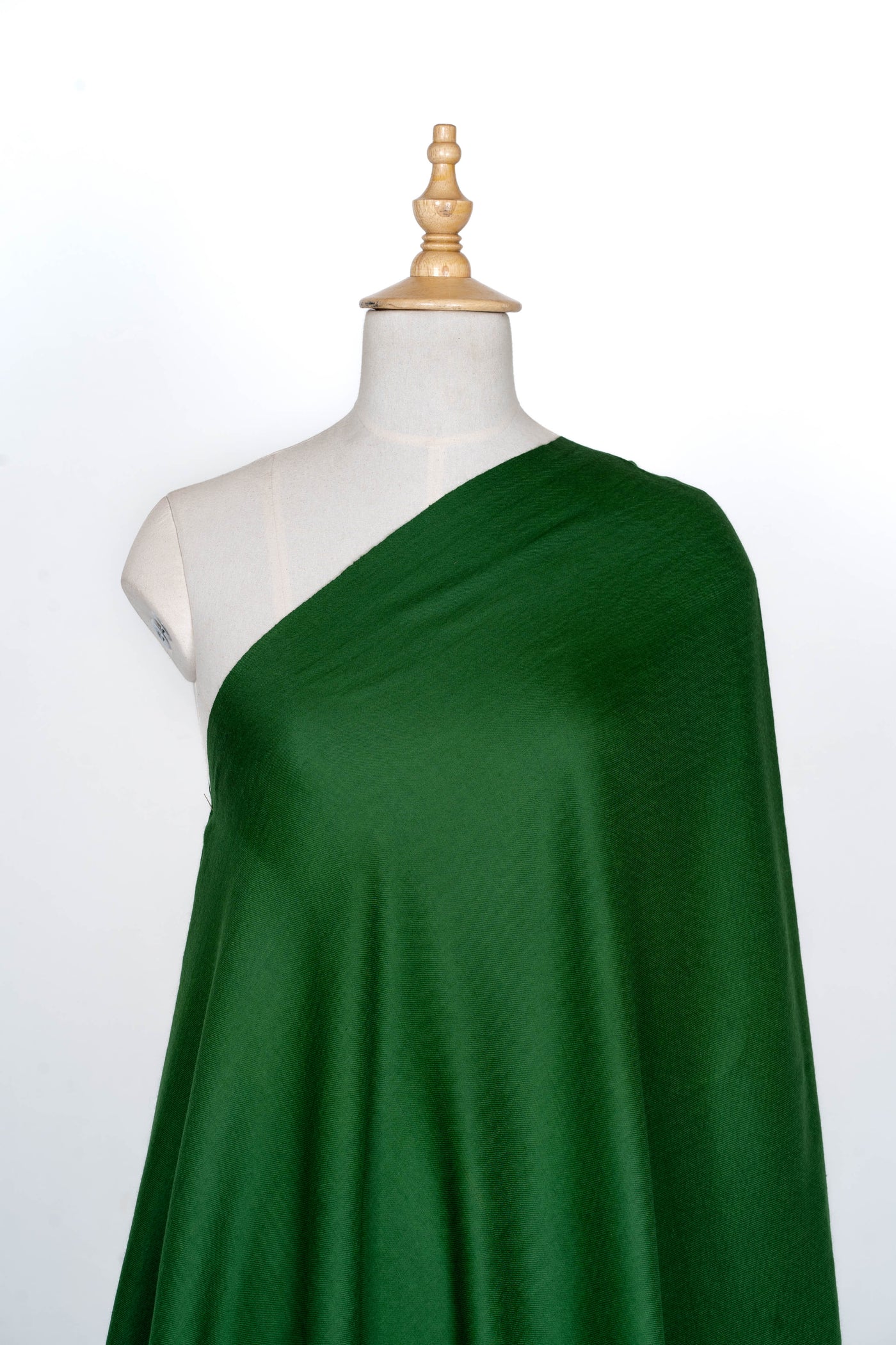 Emerald Essence: A Plain Merino Wool Shawl in Deep Green