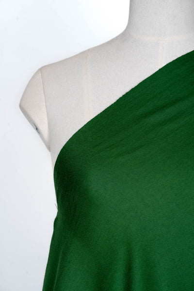 Emerald Essence: A Plain Merino Wool Shawl in Deep Green