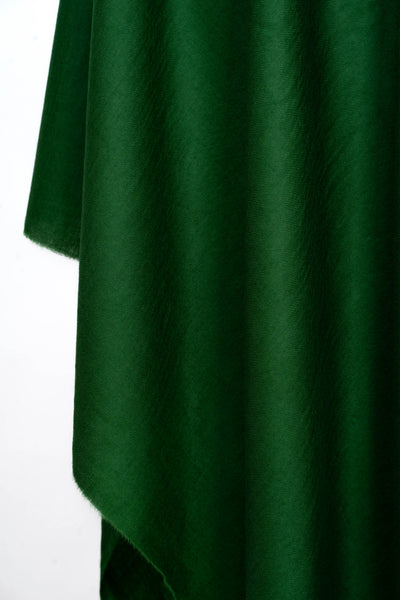 Emerald Essence: A Plain Merino Wool Shawl in Deep Green